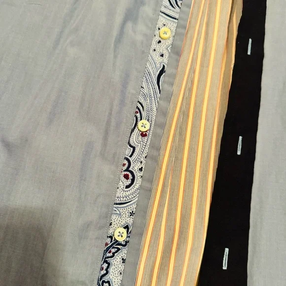 Tommy Hilfiger Patchwork Button Down Shirt XL 80s 2 Ply Fabric Striped Paisley - Picture 6 of 16